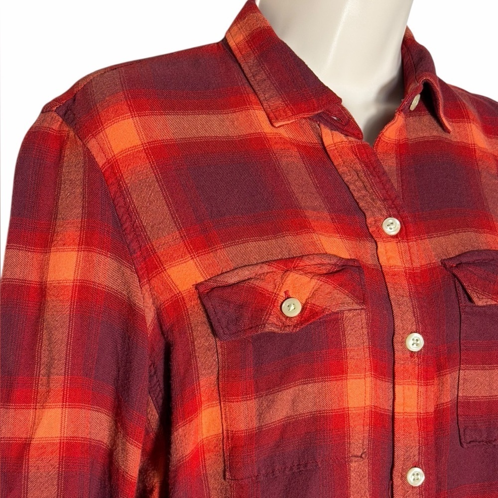 GAP x Pendleton Shirt Women’s XS Red Plaid Button-Up Long Sleeve Flannel Collab - Picture 4 of 11